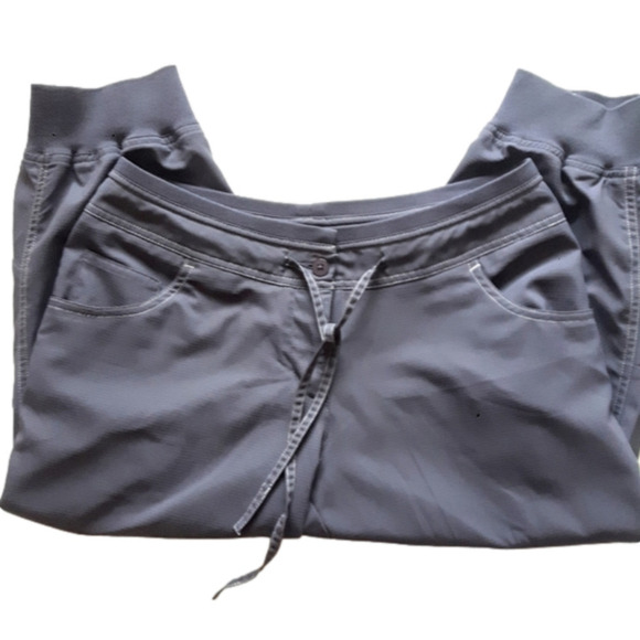 2/$35 Sale Climalite ADIDAS athletic/hiking cropped pants. Like New Sz 6  Bl/Gry - Picture 2 of 12